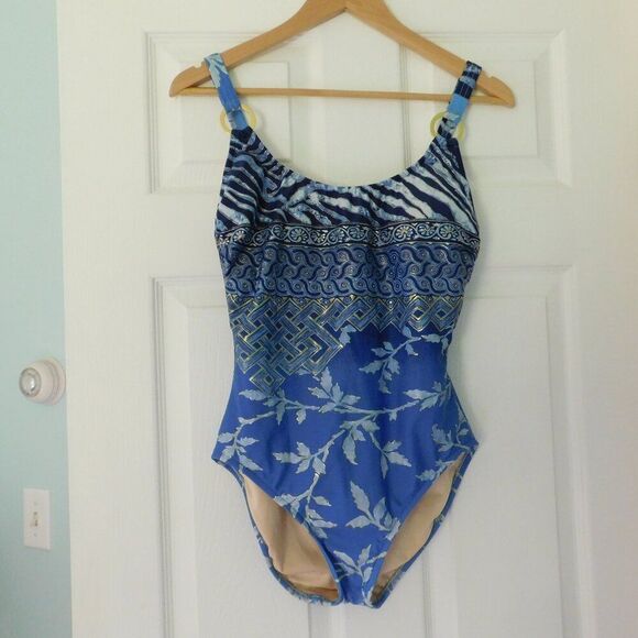 Womens Shape Detector Swimsuit Underwire Bra Tummy Control Size 10 - Picture 1 of 6